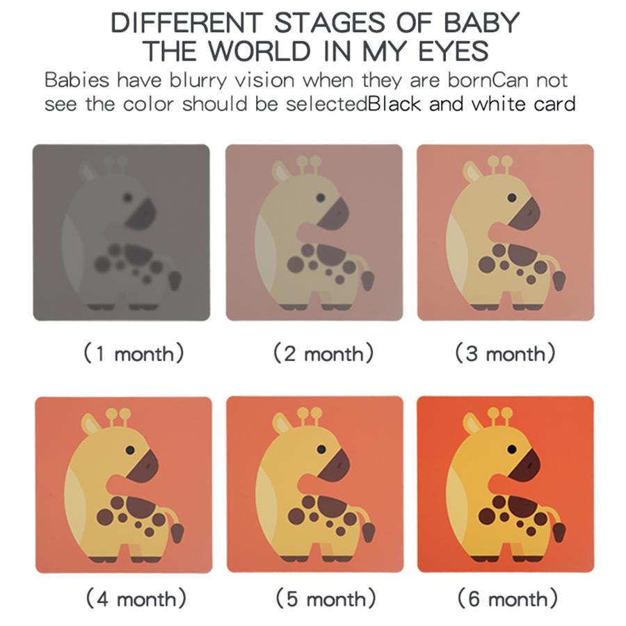 Carte per Stimolazione Visiva del Bambino Montessori Alto Contrasto Flash Card Regalo per Neonati Giocattolo Cognitivo per Bambini