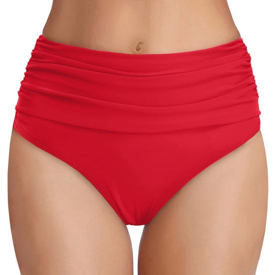 High Waisted Bikini Bottoms for Women Tummy Control Swimming Trunks 2XL красный