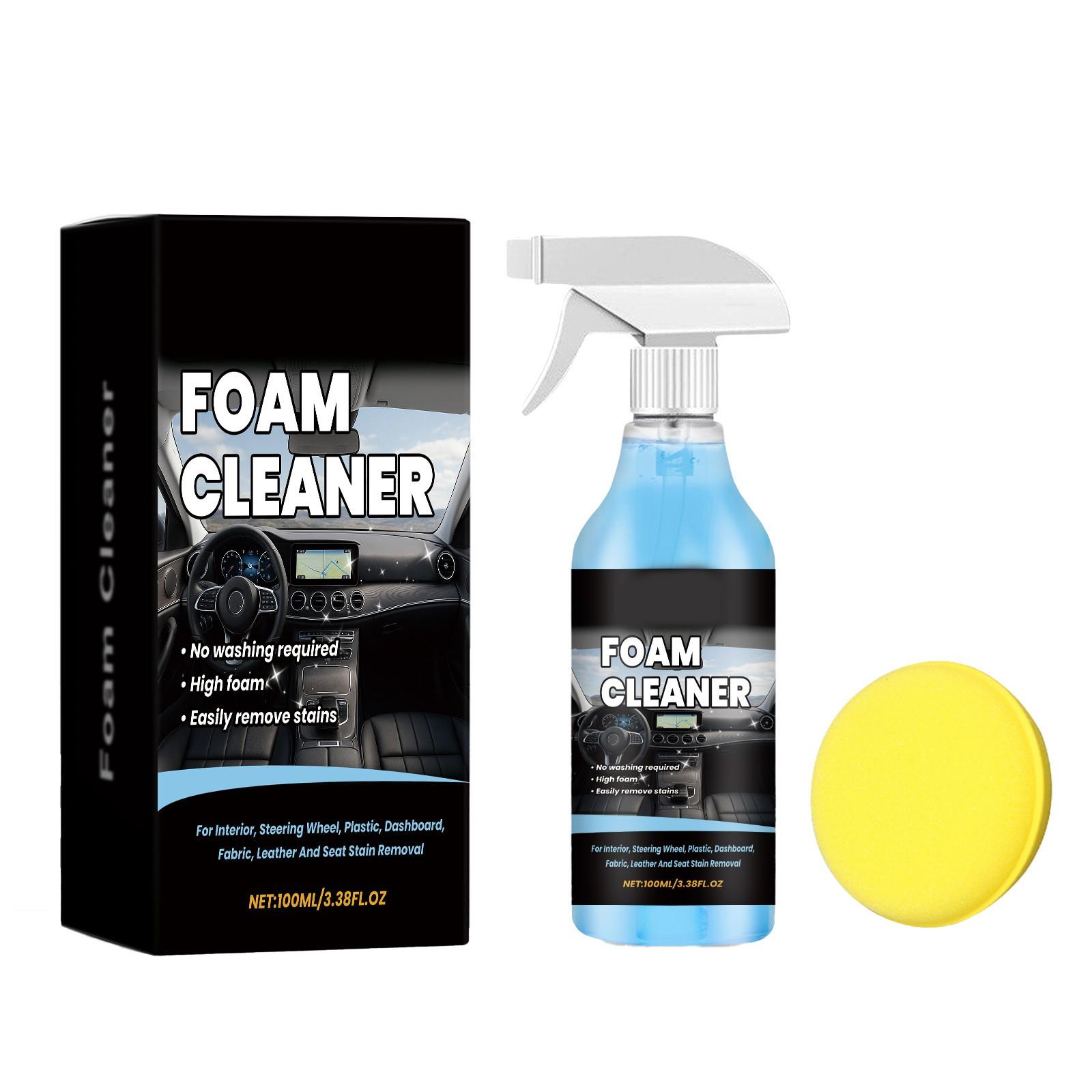 

Спрей для чистки салона автомобиля Мягкая очистка Дезактивация Техническое обслуживание Кожа Ткань Пластик Универсальный Портативный 100 мл One Size чёрный