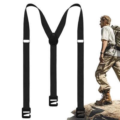 Men's Y-Back Suspenders Elastic Clip-On for Hiking Skiing Work, Prevent Pants Sagging, Comfortable & Adjustable