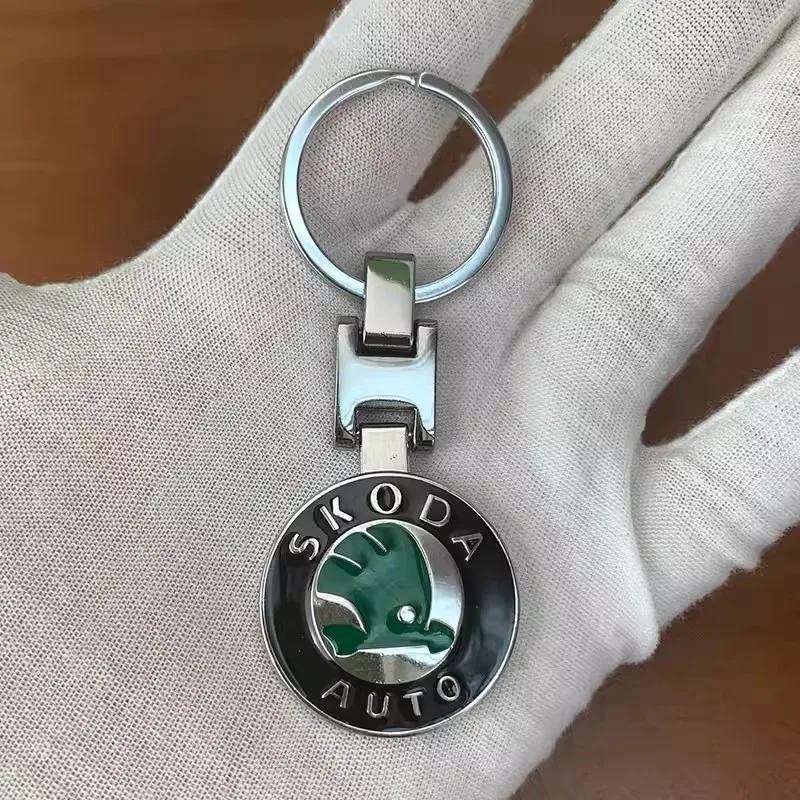 Car Sticker Car Emblem Keychain Styling Key Ring Accessories For Skoda Octavia Kodiaq Fabia Superb Yeti Enyaq Rapid Kamiq Karoq