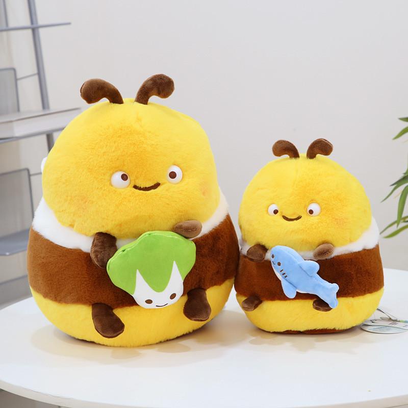 Adorable Bee Plush Toy Creative Pull String Stuffed Animal Soft Pp Cotton