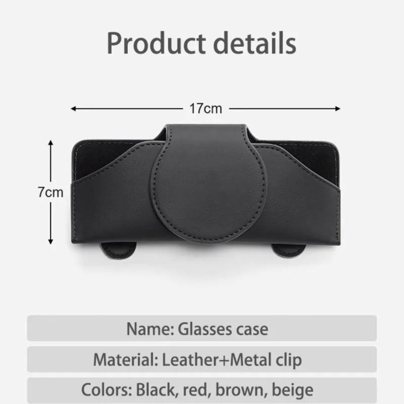 For Jeep Leather Car Glasses Case Sunglasses Storage Box Clip For Jeep Renegade Wrangler JL JK Gladiator Grand Cherokee Compa