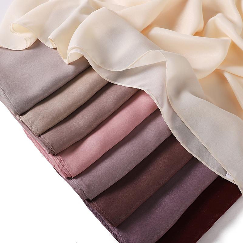 Muslim Chiffon Hijab Scarf for Women Solid Color Square Head Wrap Scarves Jersey Hijabs Islamic Turban Headband Shawl 180*70cm