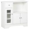 Buffet de cozinha moderno com porta de vidro, gaveta, grande compartimento aberto e prateleiras ajustáveis 80 x 30 x 82 cm branco