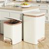 Papelera de 9/12L Tipo Prensa Contenedor de Reciclaje con Tapa de Pedal Papelera de Gran Capacidad de Lujo Uso Doméstico Baño Cocina Cubo de Basura
