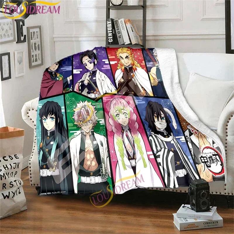 Japanese Anime Demon Slayer Printed Blanket Living Room Bedspread Sofa Travel Office Throw Blanket Quilt 5 Size