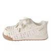 Ugly Cute Hollow Platform White Shoes Women's Moral Training 2025 Summer New Chic Niche Breathable Woven Sports Shoes