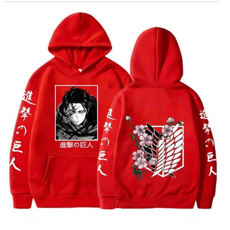 Anime Attack on Titan Plus Size Hoodie Levi Graphic Hood Sweatshirt Men Womnen Fashion Brand Design Pullover Fleece Hoodies