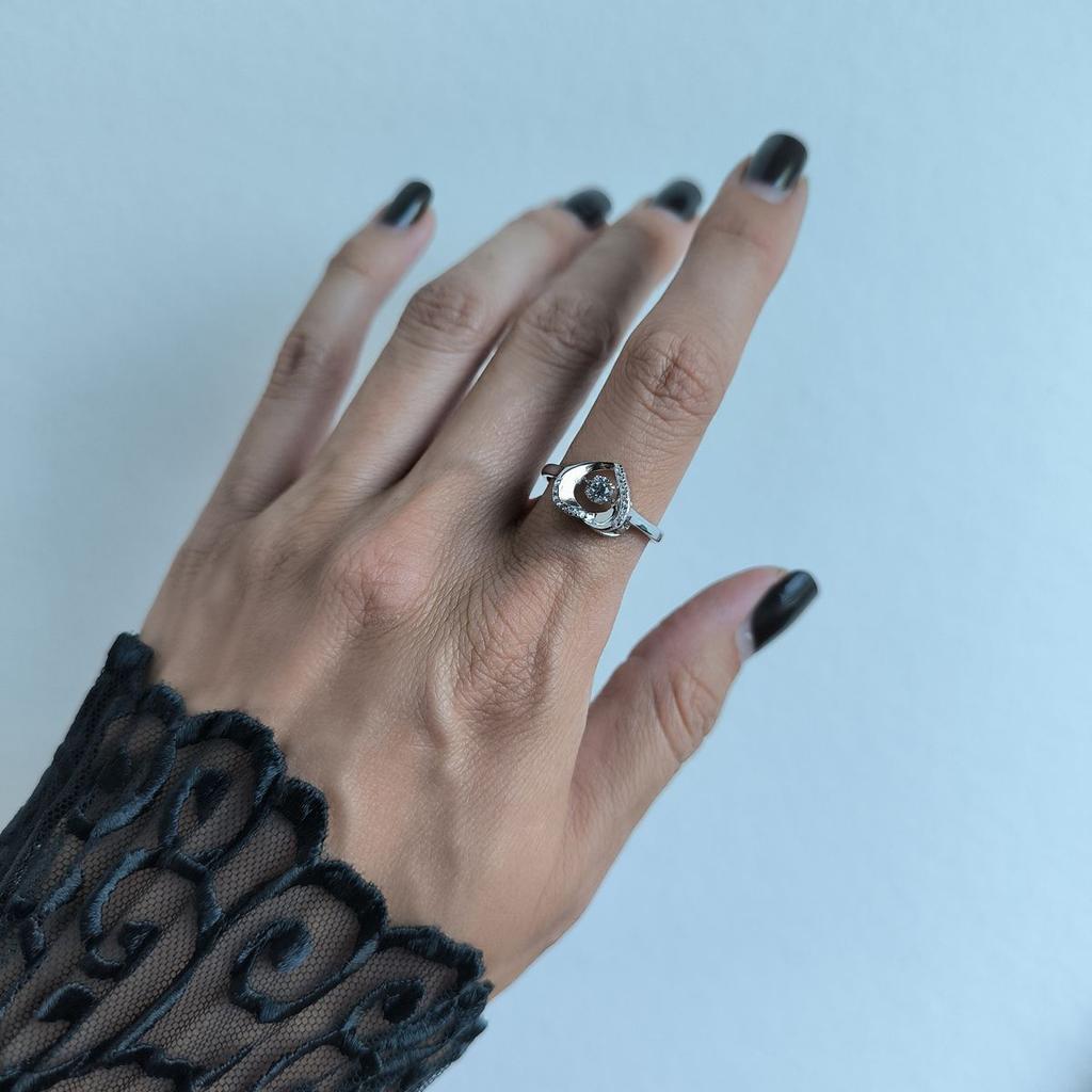 Silver Ring with Cubic Zirconia, Product Weight 2.51 G (2187394)