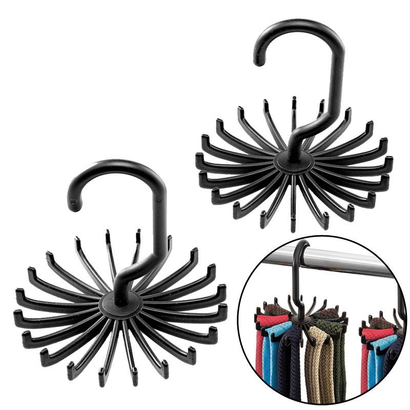 360 Rotating Tie Rack Adjustable Tie Hanger Holds 20 Neck Ties Organizer Men