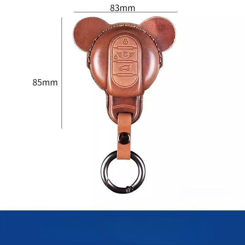 Leather Key Pouch For Mini Car Key Cover And Mini Cooper Key Shell F54 F55 F56 F60 Chain