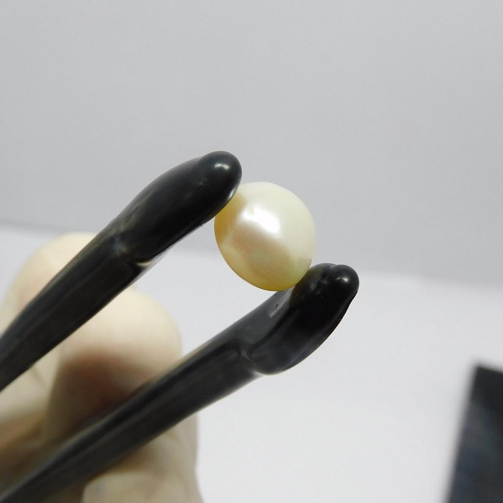 2.25 Ct White Mabe Natural Pearl Loose Gem Sea CERTIFIED Excellent Round Cut p-3014-h