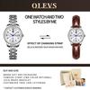 OLEVS Women's Watch, Waterproof, Analog Quartz, Popular Fashion, Women's Arm Watch, Stylish, Silver Dial, White, Stainless Steel Band, Silver Women Wa