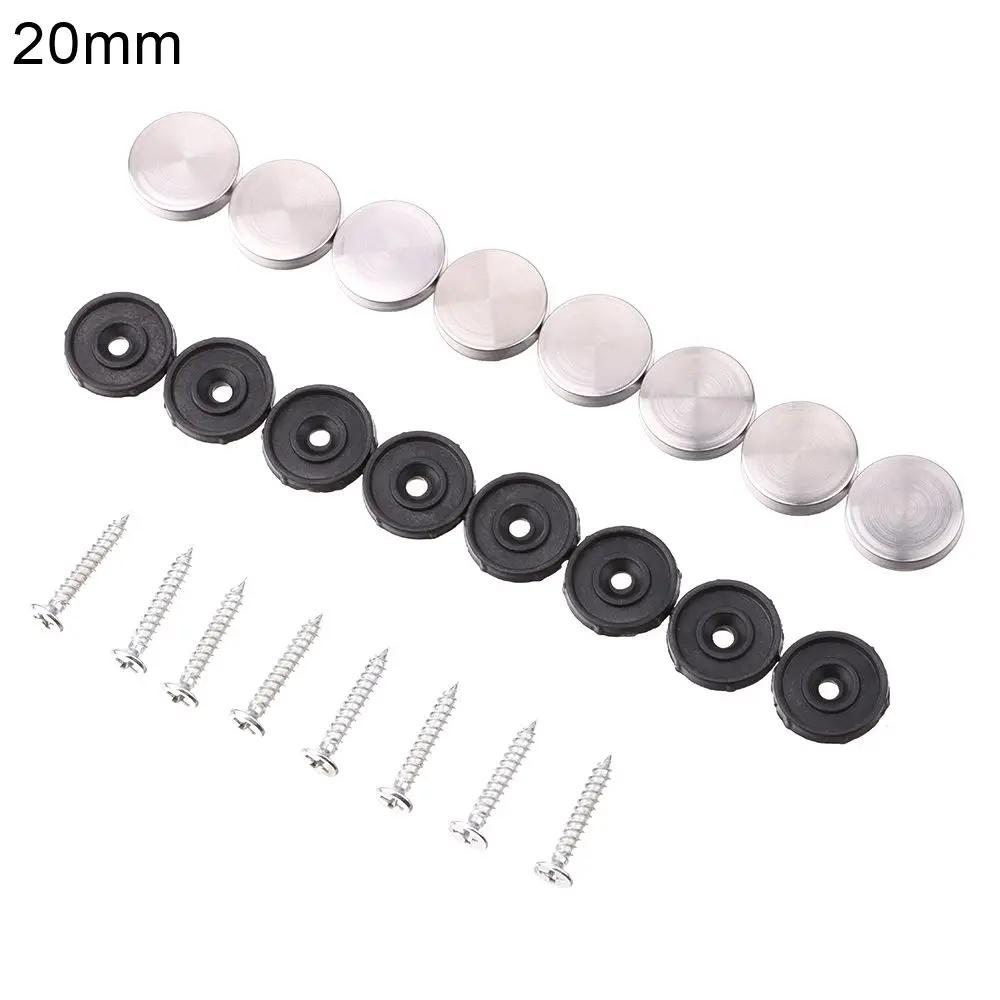 8 Sets Edelstahl Spiegelbefestigungsschraube Dekorationskappe Abdeckung Werbeschraube Nagel Schraube Dekorationskappe Möbelbeschläge