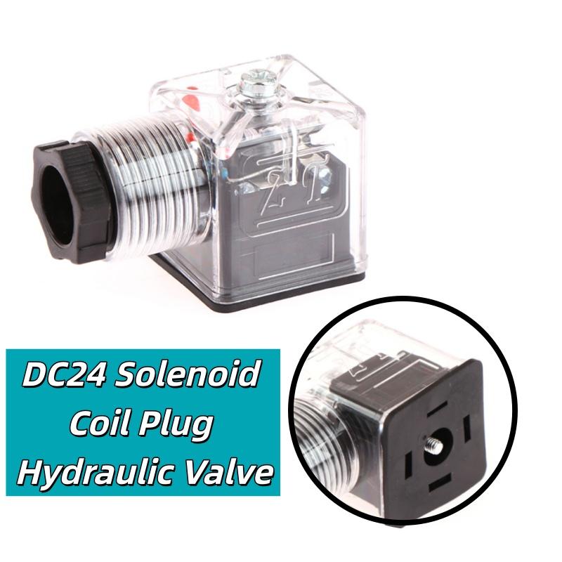 DC24 Solenoid Coil Plug Hydraulic Valve Transparent Voltage Universal Accessories