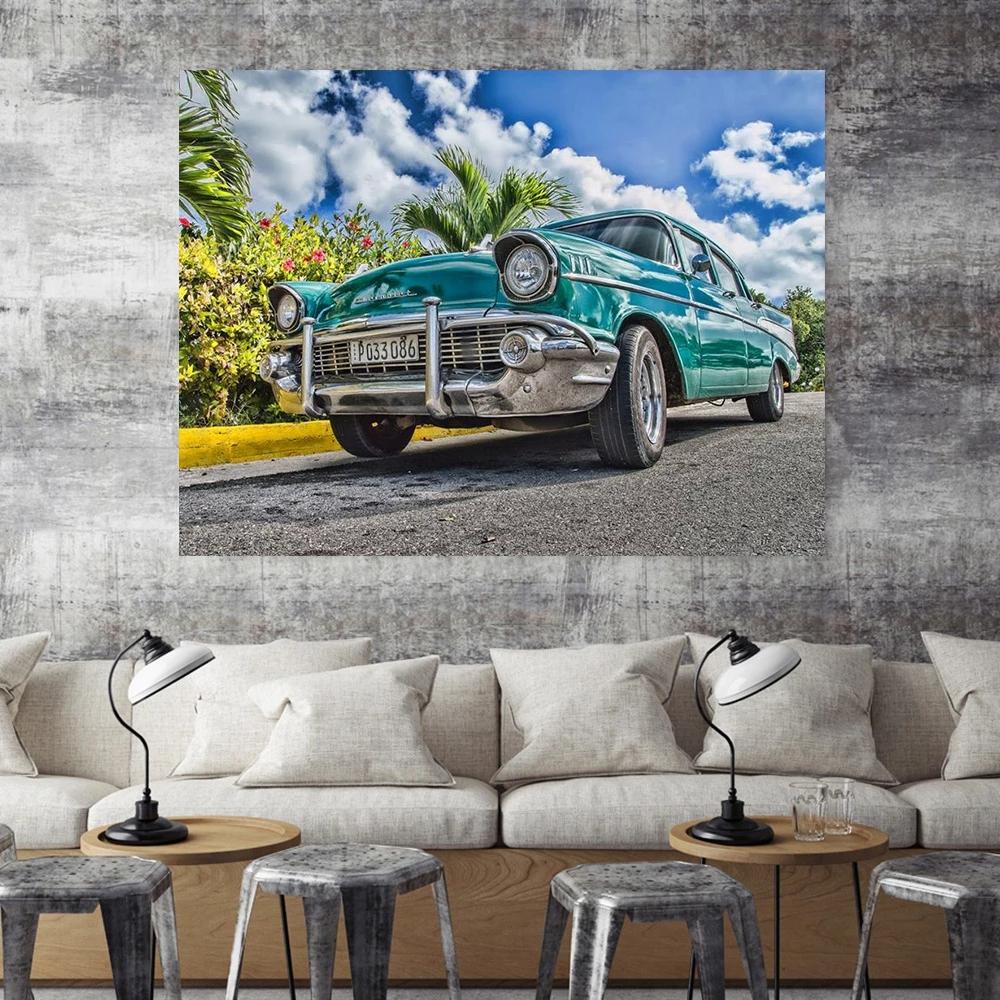 HUACAN pictură cu diamante peisaj mașină imagine cu strass, pătrat complet, broderie cu diamante, peisaj, mozaic cu diamant, kit cu punct de cruce