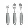 Stainless Steel Adaptive Foldable Utensil Set with Anti-Shake Rubber-Plastic Handle for Elderly Rehabilitation (Knife, Fork, Spoon)