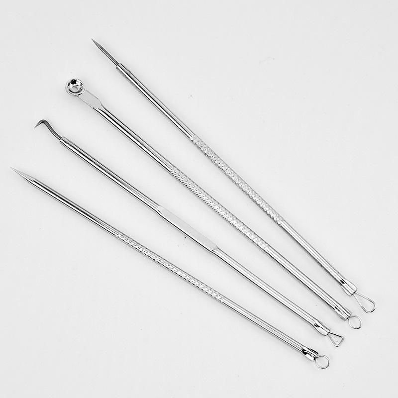 Stainless Steel Blackhead Remover Tweezers Set with Bent Tips for Acne and Pimple Extraction.