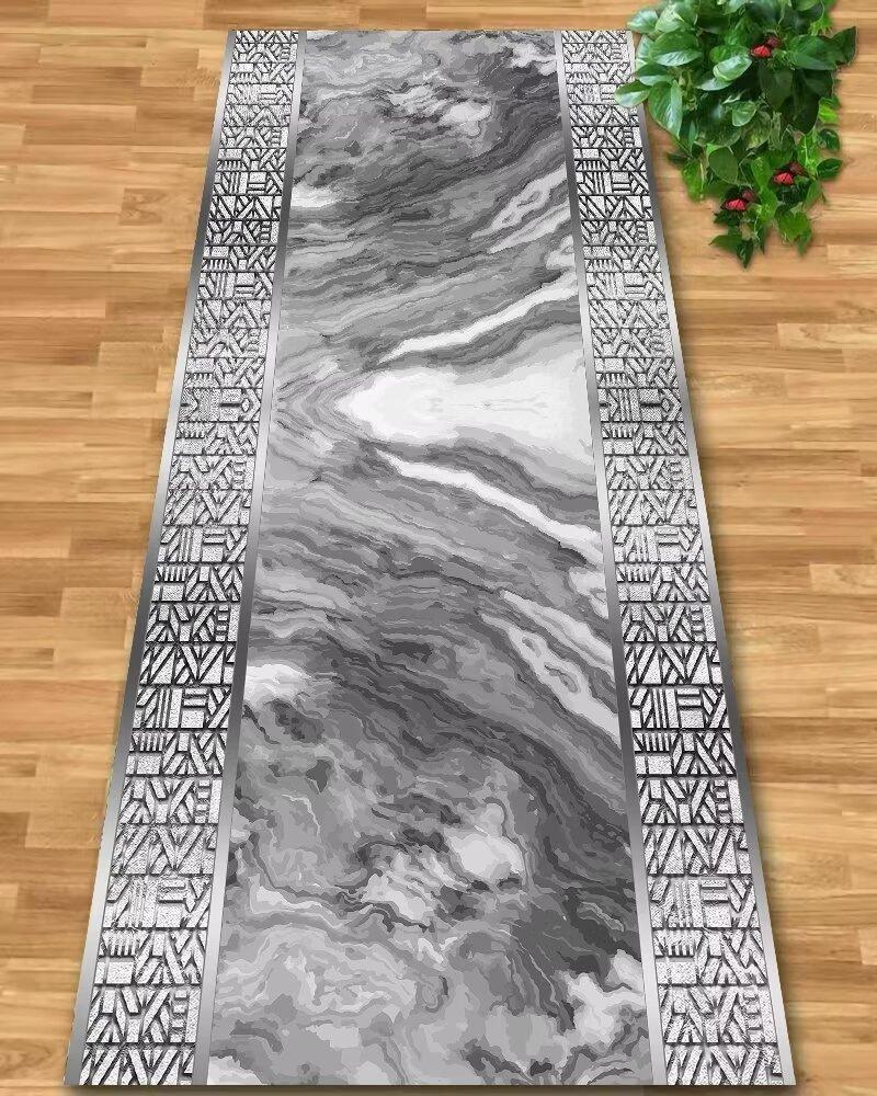 European Luxury Long Corridor Carpet Luxurious Golden Stair Carpet Runner Washable Non-slip Villa Hall Passageway Carpets Custom