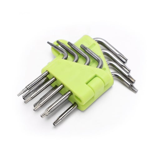 Set of 8 Torx Screwdrivers (T5, T6, T7, T8, T9, T10, T15, T20), Special Hex Star-Shaped Driver with Magnet, Torque Driver, Star Wrench, L-Shaped, for