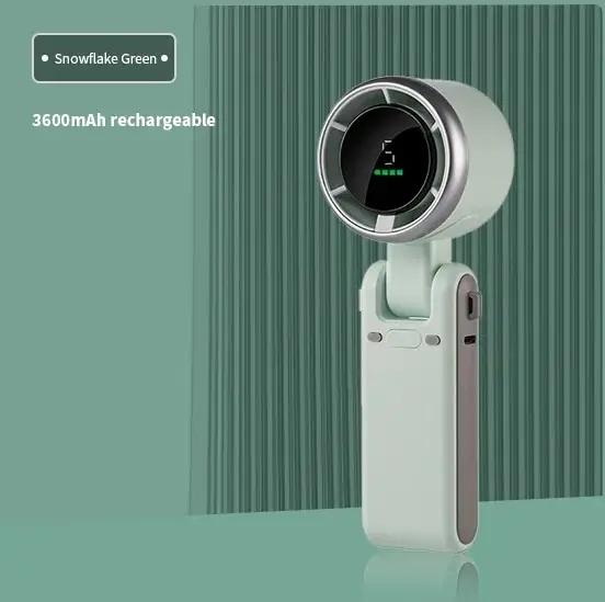 New Portable Handheld Personal Rechargeable Desk Fan LED Digital Display 180°Adjustable Rechargeable Air Fan , 5 Speed Win 2025