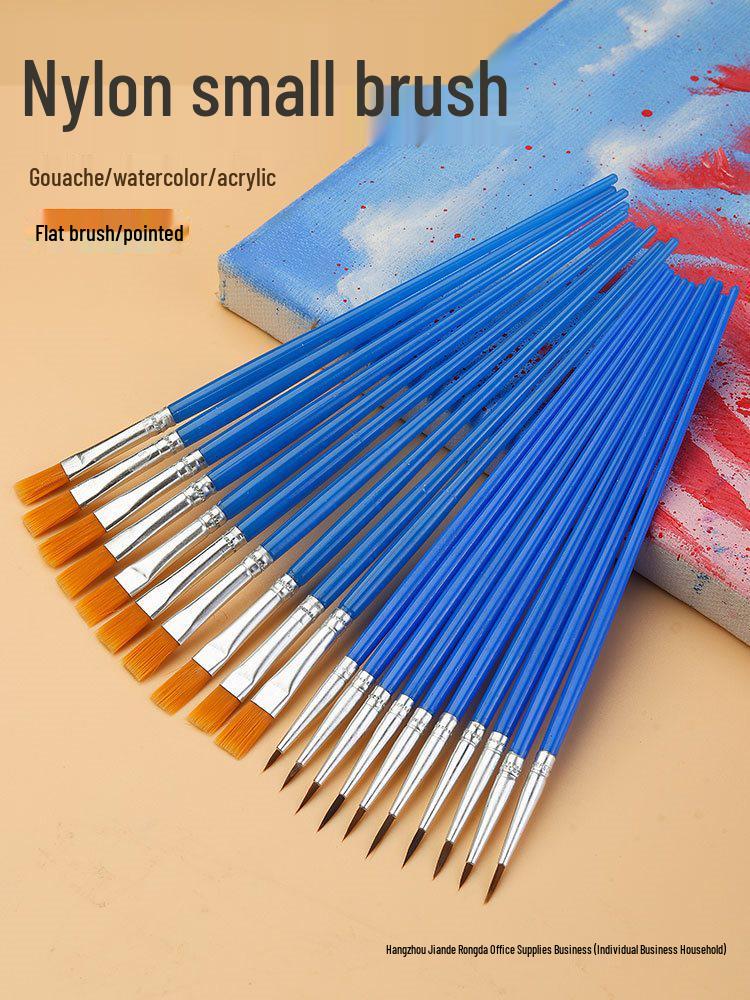Wei Zhuang Kids' DIY Plaster Nylon Fine Liner Blue Brush for Oil Painting & Graffiti.