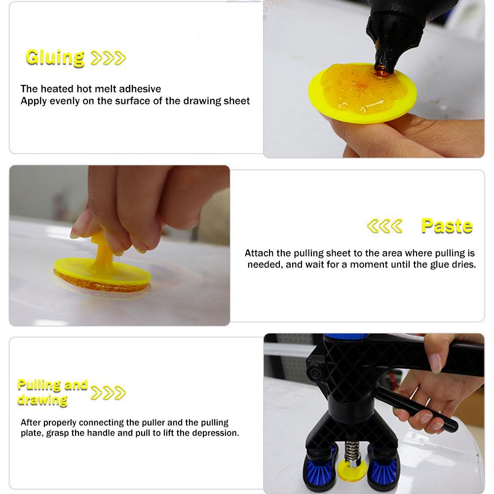 6Pcs Car Dent Repair Tool Thickened And Bold Gasket Dent Hail Pit Free Sheet Metal Repair Pulling Accessories