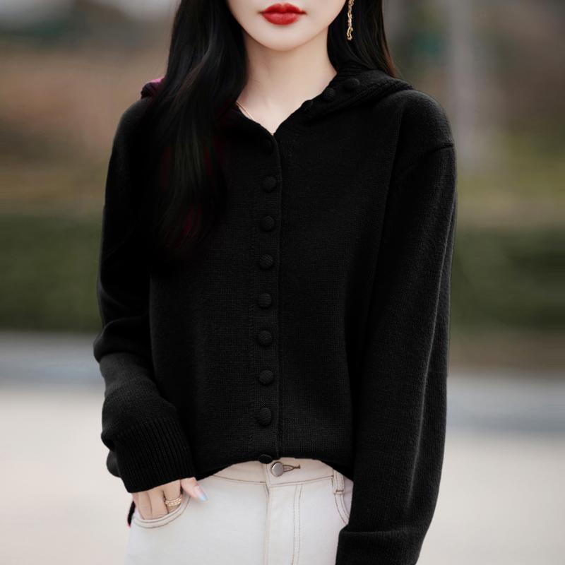 Hooded Sweater Coat for Women Autumn and Winter Loose and Thick Knitted Cardigan Stylish Paired with Long-sleeved Knitted Coat