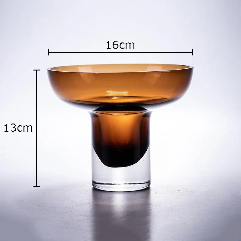 

Transparent Amber Color Glass Vase Flowers Pots Desk Decoration Flower Arrangement Hydroponics Floral Vases Room Aesthetic Decor