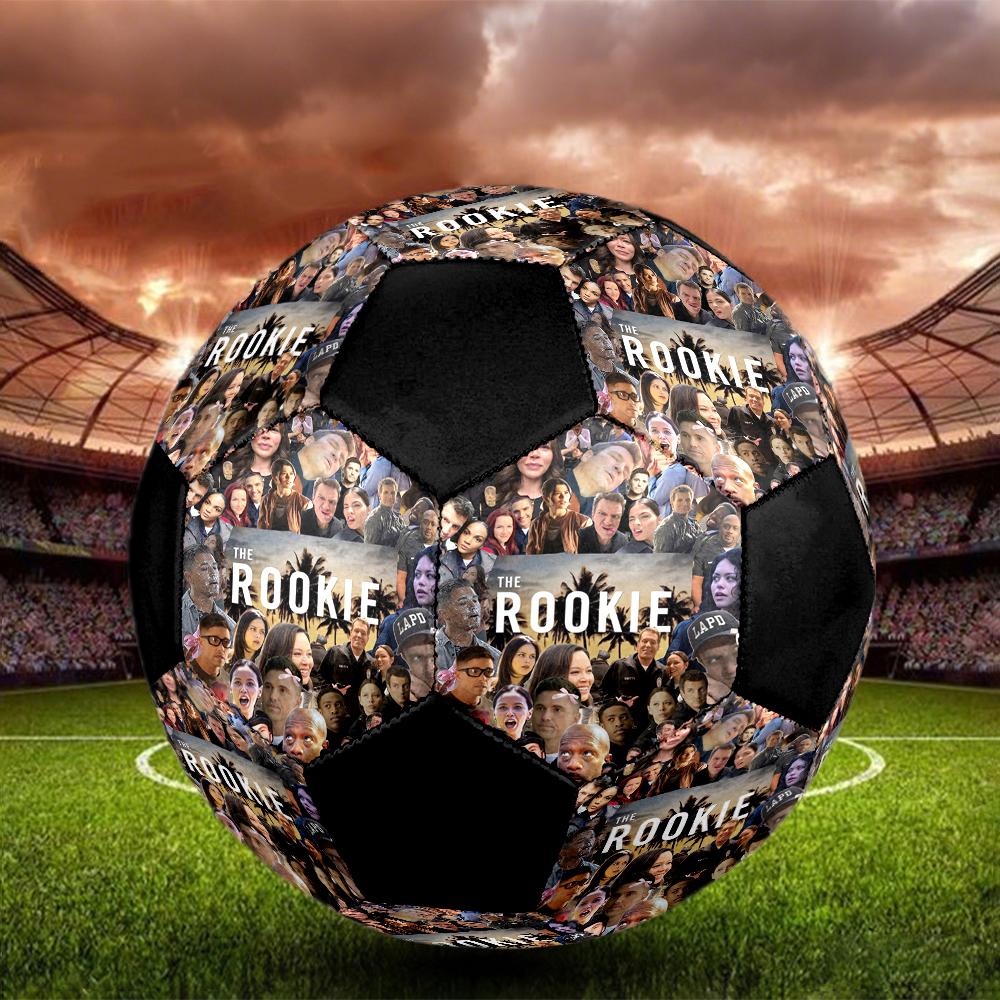 THE ROOKIE Indoor Soccer Ball Colorful Machine Stitched PVC Size 5 Team Training Competition Ready Durable High-Bounce Cool Sports Gift
