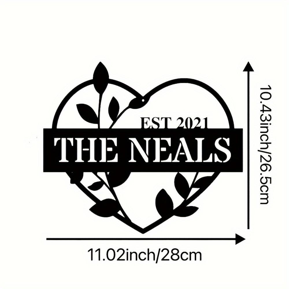 

Персонализированный металлический декор для стены в виде сердца Винтажный матовый Имя Подарок День Святого Валентина Свадьба Юбилей Сельское искусство