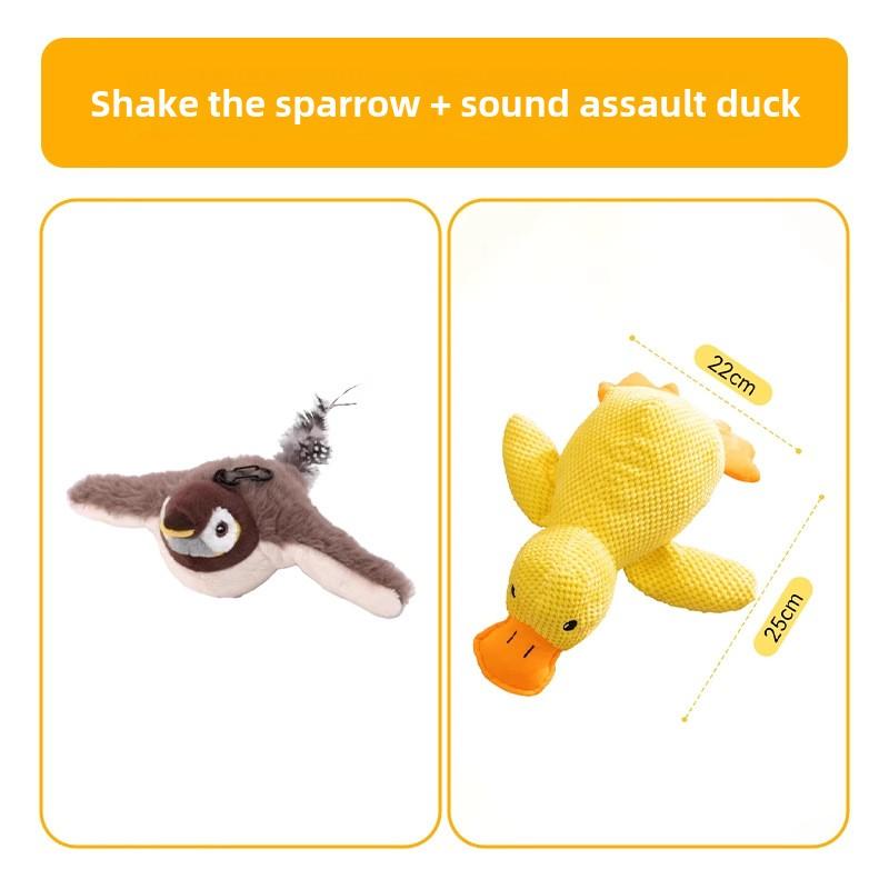 Shaking Sparrow Electric Dog Toy Bird Voice Teasing Dog Bite-resistant Companionship Interactive Cat Self-hi Pet Toy