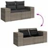 9 Piece Grey Garden Sofa Set with Cushions Poly Rattan