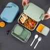 Auslaufsichere Lunchbox für Erwachsene, doppelstöckig, mit Soßenbehälter und Geschirr, auslaufsicher, stapelbar, Lebensmittel-Aufbewahrungsbehälter fürs Büro, tragbar, mikrowellengeeignet