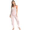 European and American ice silk suspender trousers summer thin women's loungewear pajamas set women's sexy underwear