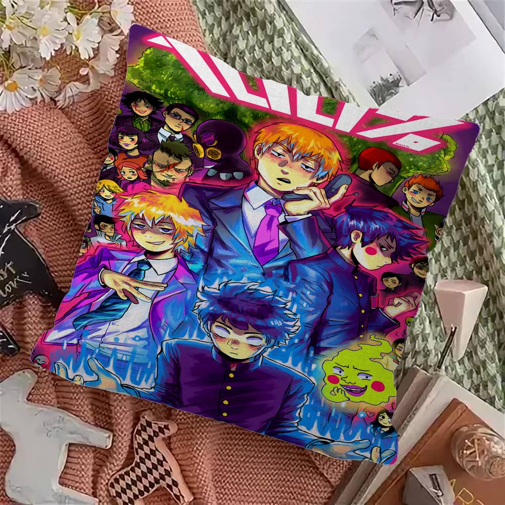 Japan Anime Mob Psycho 100 Personalisierte Bildtext Heimdekorationskissen Haushaltsgeschenke 45x45cm