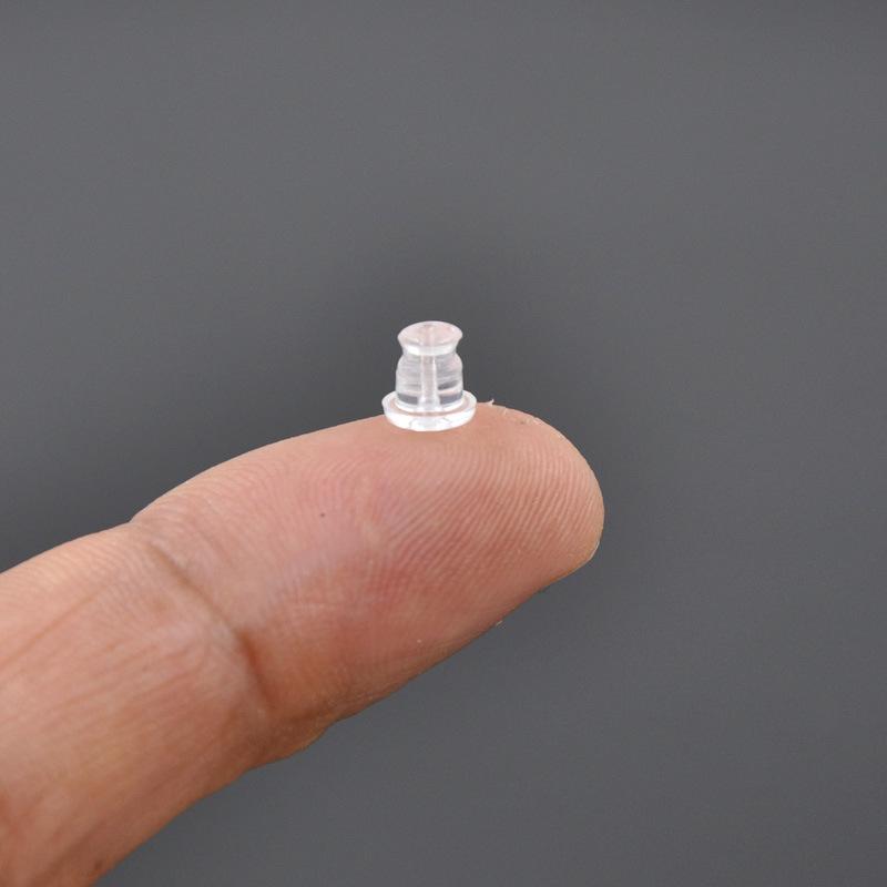 Arrières de boucles d'oreilles en plastique transparent - Anti-dérapants, Embouts hypoallergéniques pour bijoux de piercing d'oreille