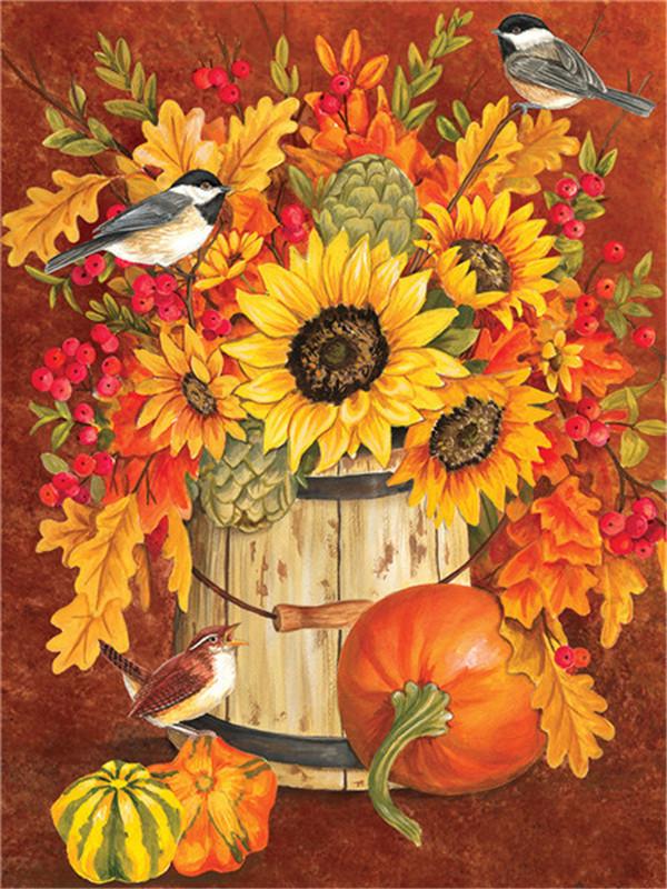 5D Diamond Painting Bird Animal Full Drill Craft Kit Diamond Embroidery Sunflower Mosaic Pumpkin Needlework Home Decor