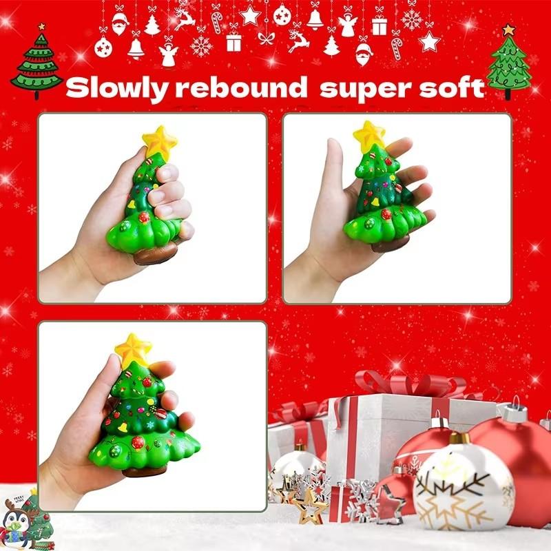 4Pcs PU Squishy Anti Stress Reliever Toy Doll Santa Claus Reindeer Christmas Gift Slow Rebound Antistress Squeeze Toy