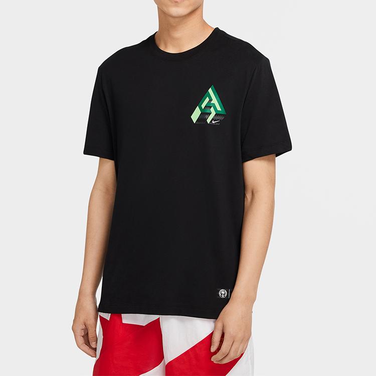 Nike Dri-Fit Giannis Logo Basketball Short Sleeve T-Shirt Men Tops Black CV1092-010