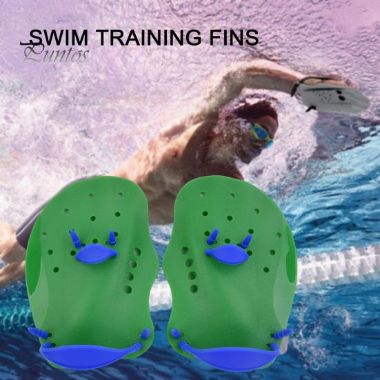 Kids Swim Fins 1 Pair Beginner Hand Paddles Swimming with Strap Ergonomic Shape Ultralight Training Children Diving Aid Tool