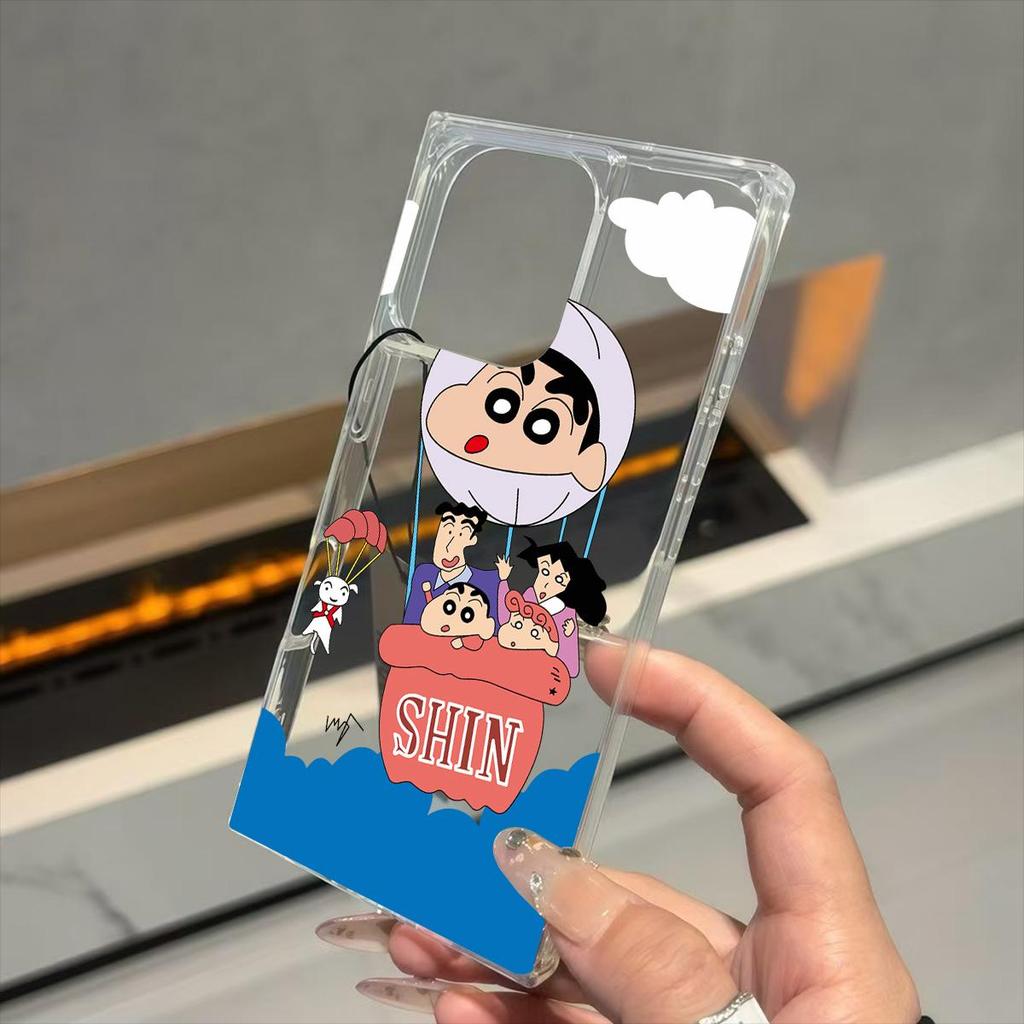 Clear Square Back Tube Case Protection For iPhone 12 14 Pro Max 13 16 ProMax 15 Plus 11 Anti-Oxygen,Anime Crayon Shinchan Pattern Casing