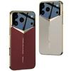 GKK For iPhone 17 Pro Max Case Matte Leather Coated PC Phone Cover with Electroplated Golden Edge