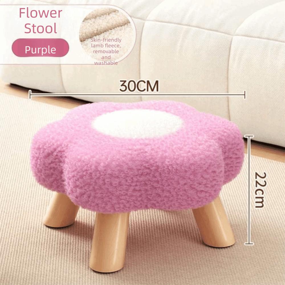 Solid Wood Low Stool Thick Padding Sofa Bench Practical Use Kids Sitting Stool  Household Use фиолетовый