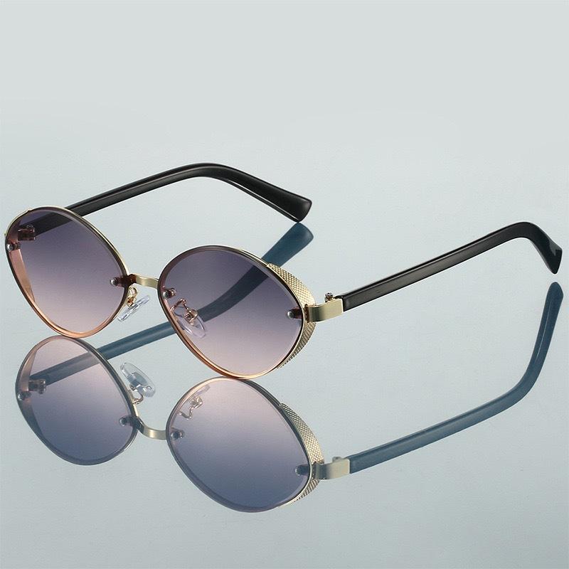 2025 Retro Metal Oval Cat Eye Sunglasses Classic Women Black Leg Sunglasses for Men Driving Outdoor Sunshade Sunglasses
