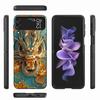 Golden Holy Dragon Phone Case For Samsung Z Flip 6 7 5G Z Flip 5 Galaxy Z Flip 3 4 5G ZFlip Shockproof Hard Cover TPU PC Coque C