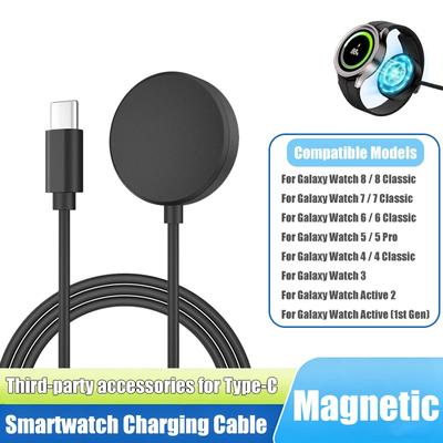 USB-C magnetinis laikrodžio įkrovimo laidas, skirtas Samsung Galaxy Watch 8/7/6/5/4/3/Active 2, nešiojamas 1 metro įkrovimo stotelė