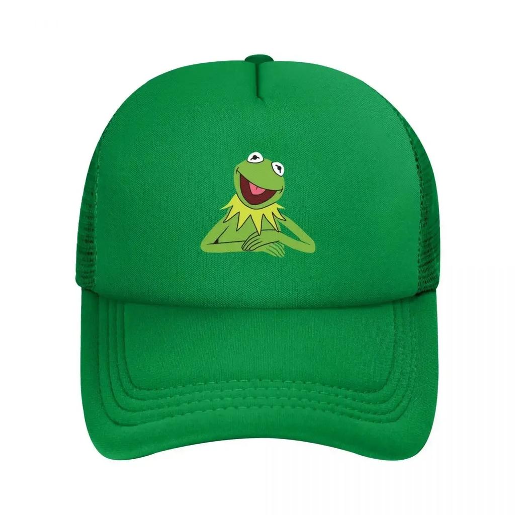 Kermit der Frosch Netz Baseballkappen Snapback Mode Baseballmützen Atmungsaktiv Lässig Kappe Outdoor Unisex