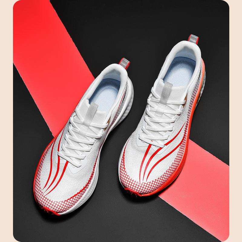 Мужская и женская обувь для бега Спортивная обувь Кроссовки 45 красный/белый — фото 7